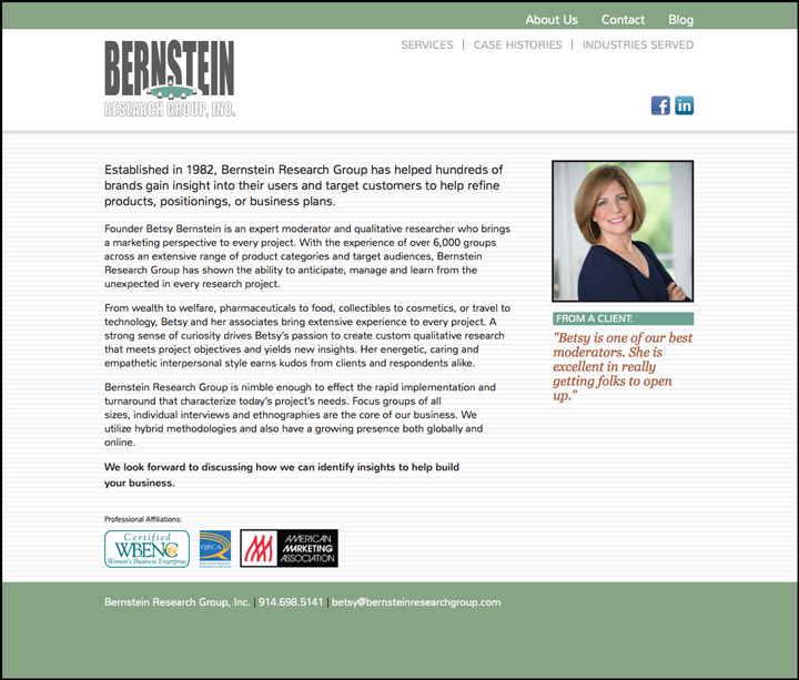 Website design Bernstein Research Group